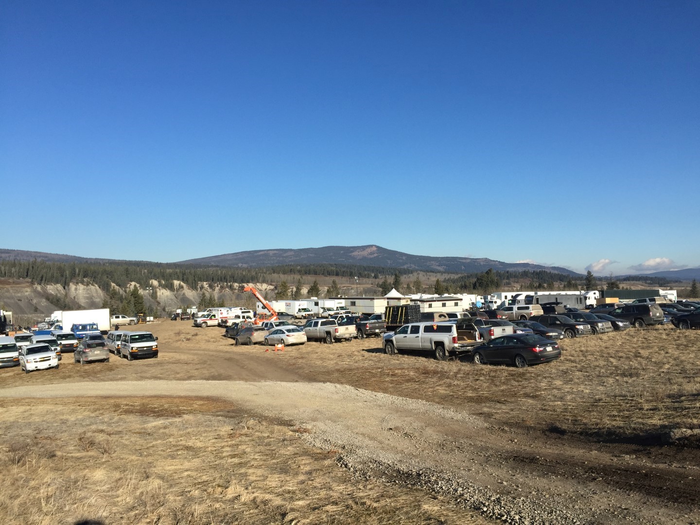 The Trailers during filming for The Revenant